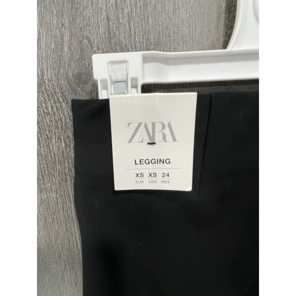 Zara Leggings Black Bellbottom Flare High Waisted Women's XSmall NWT - Picture 4 of 8